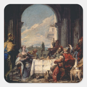 Sticker Carré Le banquet d'Anthony et de Cléopâtre, c.1744