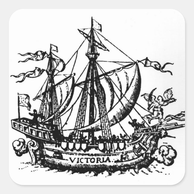 Sticker Carré Le bateau de Ferdinand Magellan 'Victoria' (Devant)
