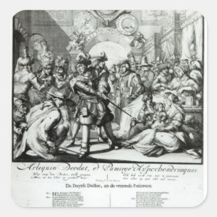 Sticker Carré Le bébé de casserole de chauffage, c.1688