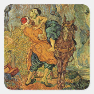 Sticker Carré Le bon samaritain par Vincent van Gogh