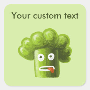 Sticker Carré Le brocoli drôle de bande dessinée est nourritur