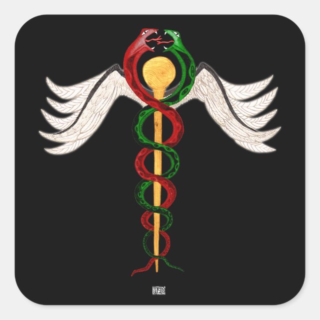 Sticker Carré Le Caduceus (Devant)