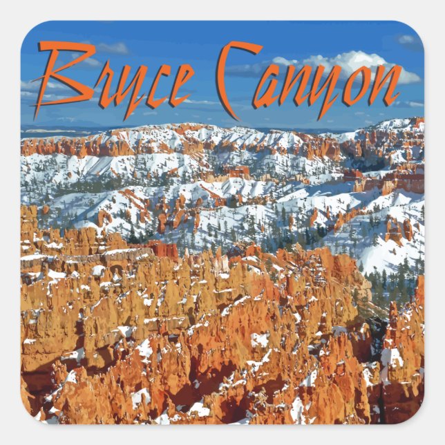 Sticker Carré Le canyon de Bryce (Devant)