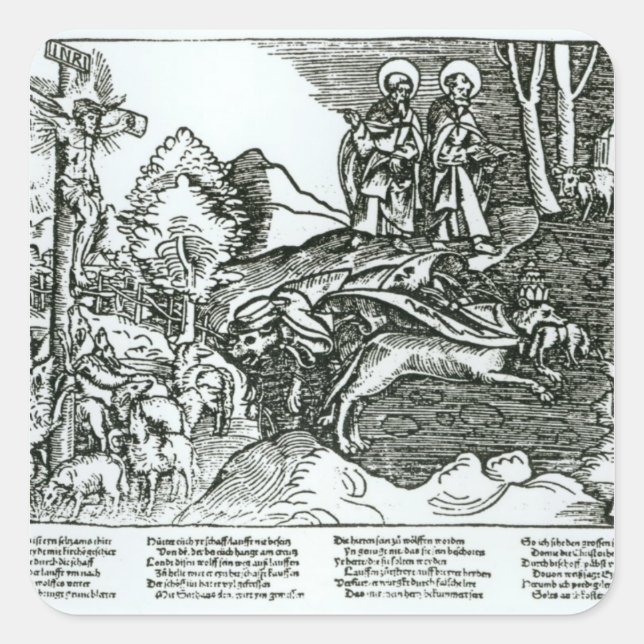 Sticker Carré Le catholicisme romain et le luthéranisme contrast (Devant)