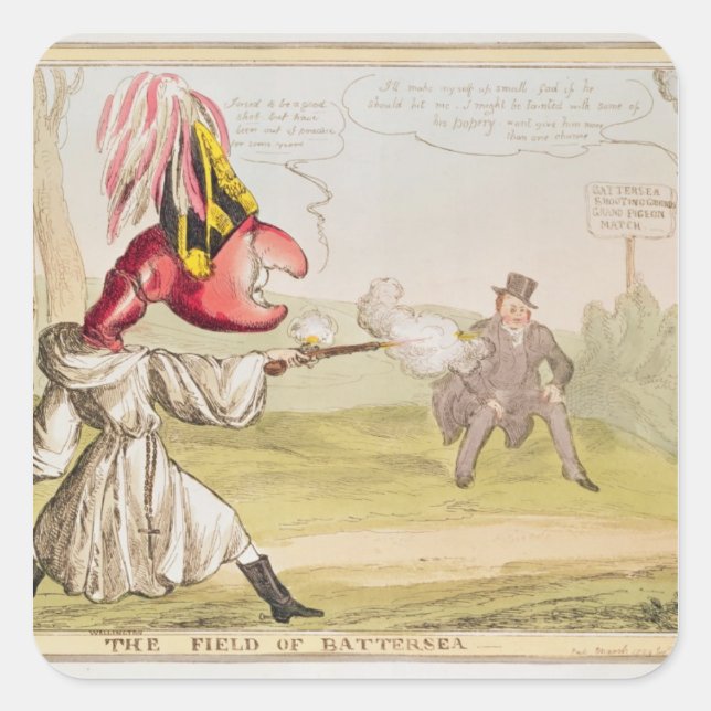 Sticker Carré Le champ de Battersea, 1829 (Devant)