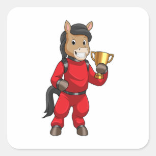 Sticker Carré Le champion de Horse