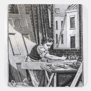 Sticker Carré Le charpentier