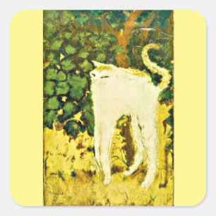 Sticker Carré Le chaton blanc