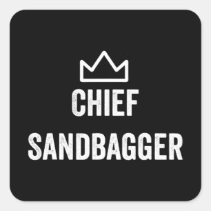 Sticker Carré Le chef Sandbagger Golf Meme Bjj Chess Sandbag