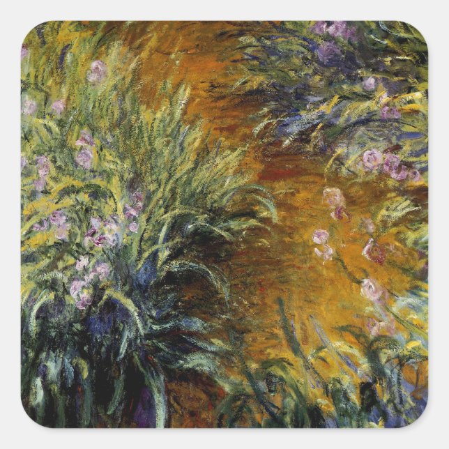 Sticker Carré Le chemin à travers les Irises (Devant)