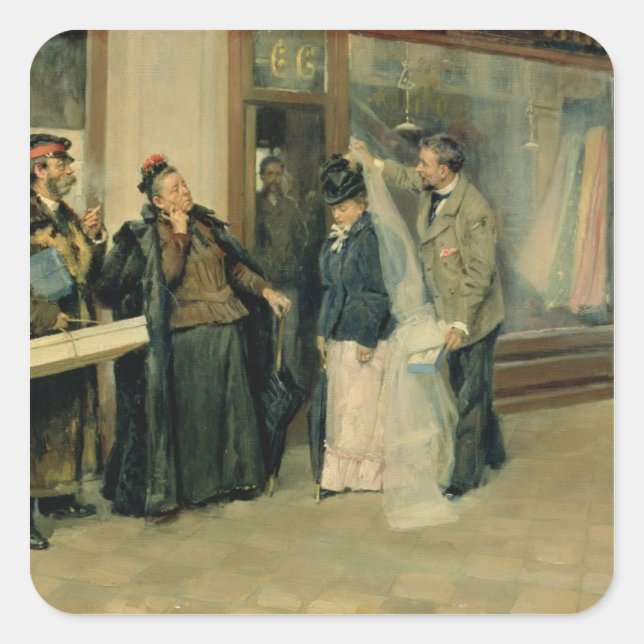 Sticker Carré Le choix des présents de mariage, 1897-98 (Devant)