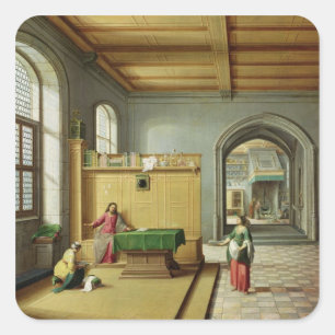 Sticker Carré Le Christ dans la Chambre de Martha et de Mary