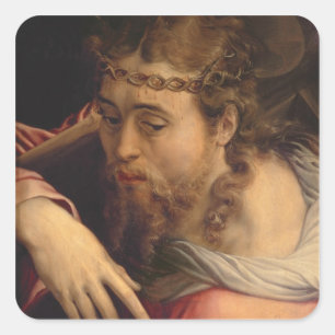 Sticker Carré Le Christ portant la croix, 1540-45 (huile sur le
