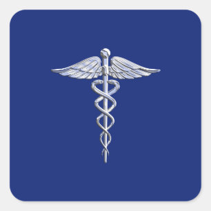 Sticker Carré Le chrome aiment le bleu marine Médicale de
