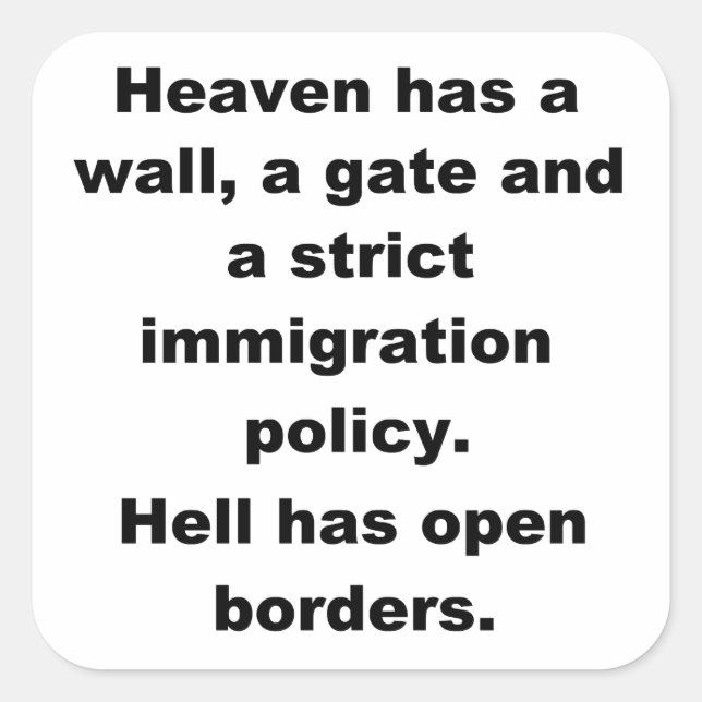 Sticker Carré Le ciel a un mur populaire (Devant)