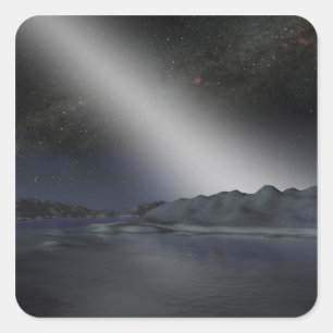 Sticker Carré Le ciel nocturne d'une hypothétique planète alien