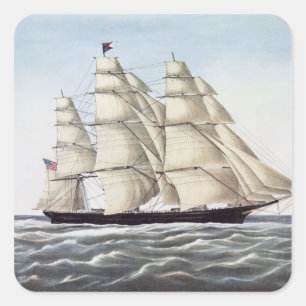 Sticker Carré Le Clipper Ship "Flying Cloud"