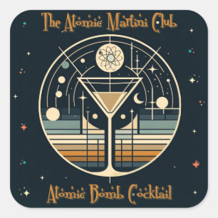 Sticker Carré Le cocktail Atomic Bomb du Atomic Martini Club