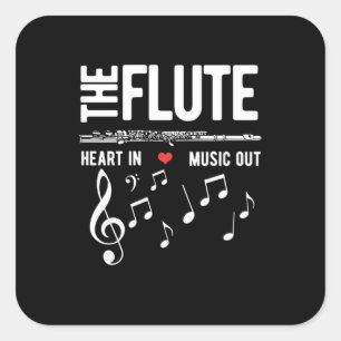 Sticker Carré Le Coeur De Flûte Dans La Musique