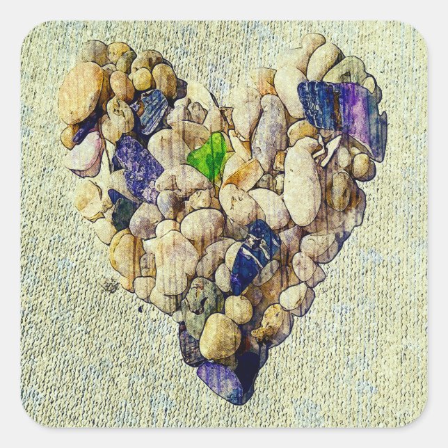 Sticker Carré Le coeur de la nature (Devant)
