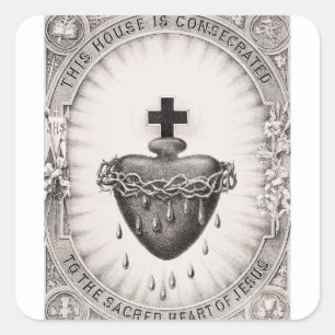 Sticker Carré Le Coeur le plus sacré de Jésus-Christ