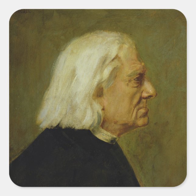 Sticker Carré Le compositeur Franz Liszt, 1884 (Devant)