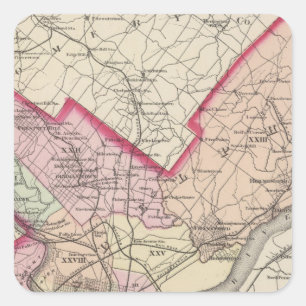 Sticker Carré Le comté de Philadelphia, ville