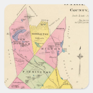 Sticker Carré Le comté de Strafford, NH
