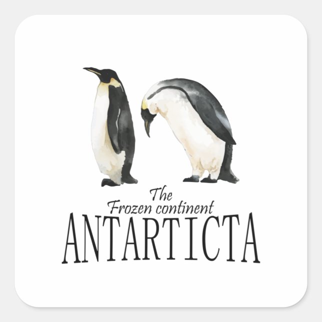 Sticker Carré Le continent gelé de l'Antarctique (Devant)