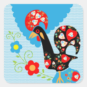 Sticker Carré Le coq portugais de Barcelos