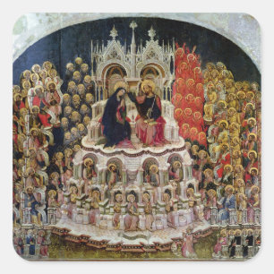 Sticker Carré Le couronnement de la Vierge dans le paradis, 1438