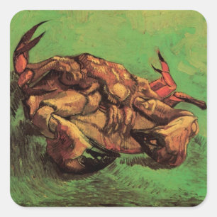 Sticker Carré Le crabe sur son dos par Vincent van Gogh