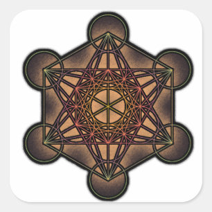 Sticker Carré Le cube de Metatron - symbole sacré de la