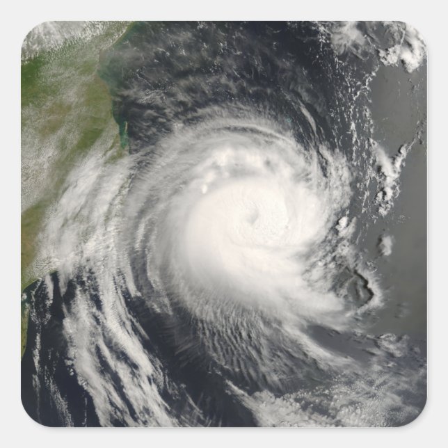 Sticker Carré Le cyclone tropical Favio s'approche du Mozambique (Devant)