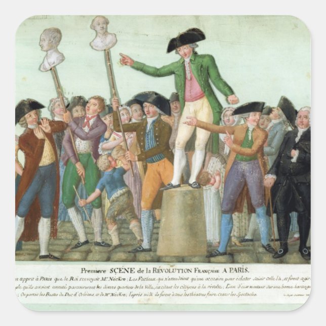 Sticker Carré Le début de la révolution française (Devant)