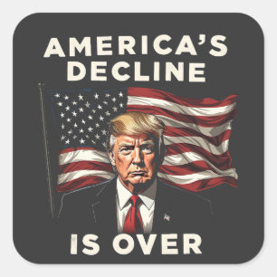 Sticker Carré Le déclin de l'Amérique sur Trump Patriotique Amér