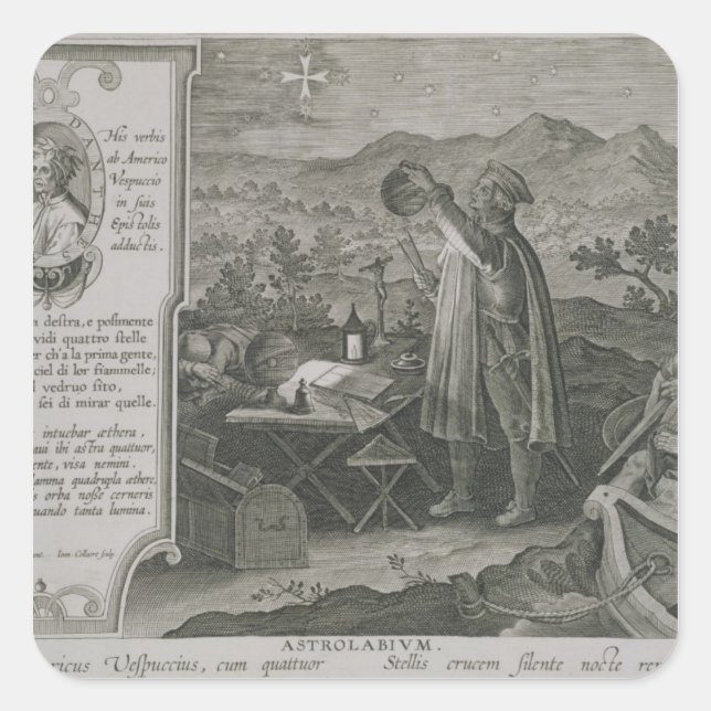 Sticker Carré Le développement de l'astrolabe du marin (Devant)