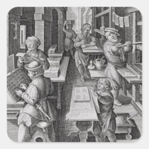 Sticker Carré Le développement de l'impression, plaquent 5 du