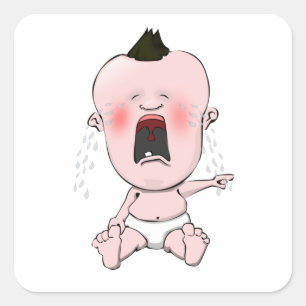 Sticker Carré Le doigt solitaire Pointant Cry Baby