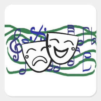 Sticker Carré Le drame de la musique