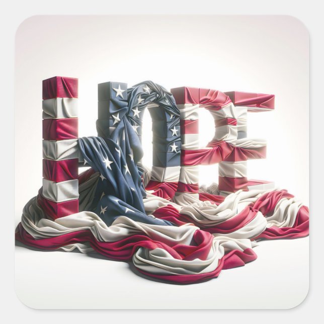 Sticker Carré Le drapeau américain sur l'espoir (Devant)
