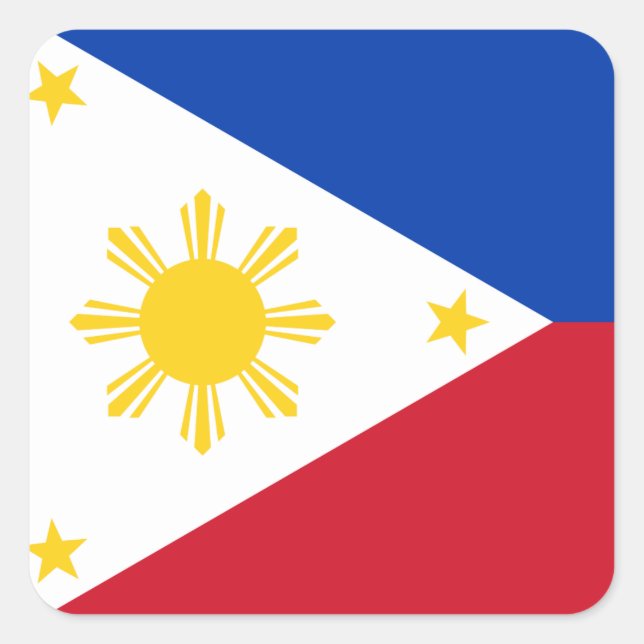 Sticker Carré Le drapeau philippin (Devant)