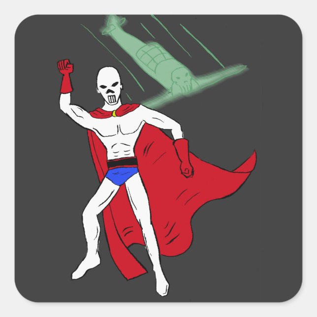Sticker Carré Le fantôme - Super héros de l'âge d'or (Devant)