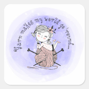 Sticker Carré Le fil fait mon monde