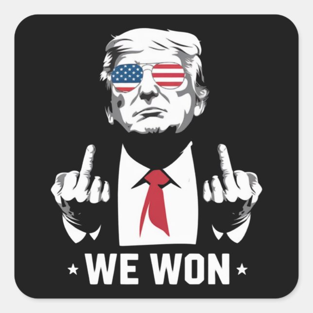 Sticker Carré Le gagnant Trump nous avons gagné le 47e jour de l (Devant)