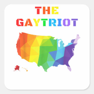 Sticker Carré LE GAYTRIOT. Patriote gay, Américain gay, Gay prid