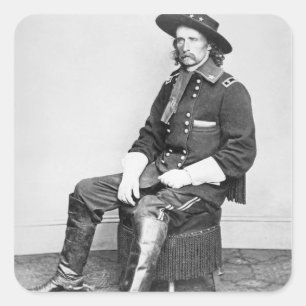 Sticker Carré Le Général George A. Custer (photo de b/w)