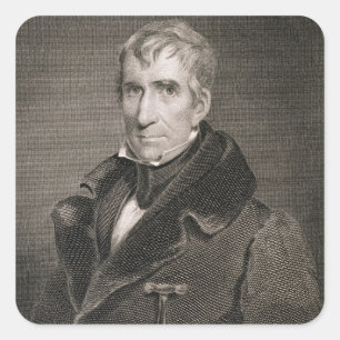 Sticker Carré Le Général principal William Henry Harrison, gra