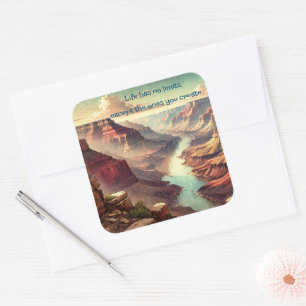 Sticker Carré Le Grand Canyon & Citation