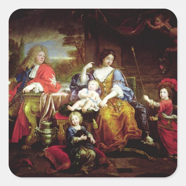 Sticker Carré Le Grand Dauphin avec sa femme (Devant)